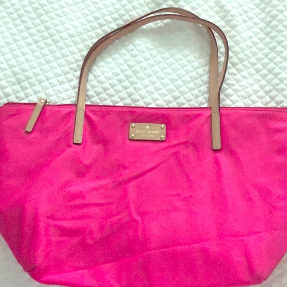 kate spade Handbags - Kate Spade Hot Pink Full Zip Medium Tote